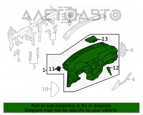 Торпедо передня панель без AIRBAG Nissan Rogue Sport 17-19 чорн