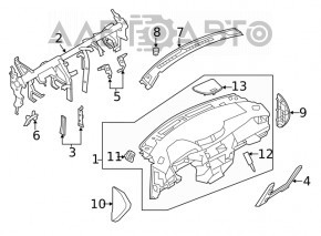 Торпедо передняя панель без AIRBAG Nissan Rogue Sport 17-19 сер