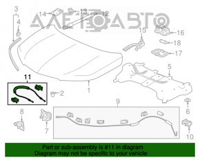Трос открывания замка капота Acura MDX 17-20 рест короткая часть