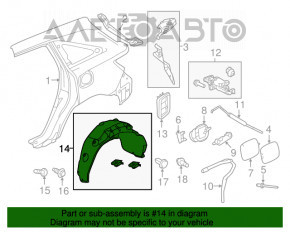 Подкрылок задний правый Acura MDX 17-20 рест