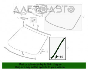 Молдинг лобового стекла правый Acura MDX 17-20 рест