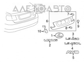 Эмблема LS460 крышки багажника Lexus LS460 LS600h 07-12