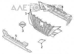 Решетка радиатора grill Nissan Sentra 20-