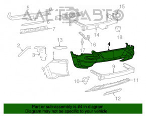 Бампер задній голий Jeep Cherokee KL 14-18 структура, Trailhawk