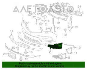 Решетка переднего бампера правая Acura MDX 17-20 рест OEM