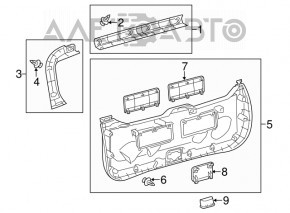 Заглушка двері багажника лев Toyota Prius V 12-17 темно-сіра