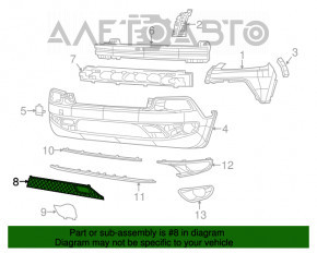 Нижні ґрати переднього бампера Jeep Cherokee KL 14-18 під радар, Trailhawk