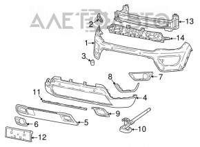 Бампер передний голый нижняя часть Jeep Compass 17- Trailhawk OEM