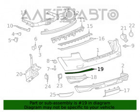 Молдинг заднего бампера правый Jeep Grand Cherokee WK2 14-21