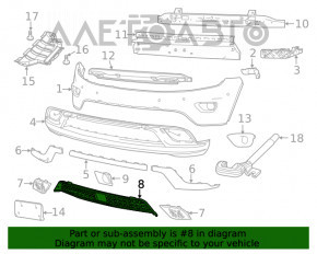 Нижні ґрати переднього бампера під молдинги Jeep Grand Cherokee WK2 14-16 Summit, під радар