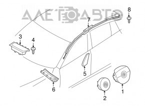 Подушка безпеки airbag колінна водійська лев BMW 5 F10 11-16 беж