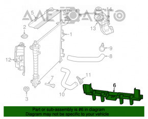 Дефлектор радиатора нижний Jeep Grand Cherokee WK2 17-21 3.6 тип 2