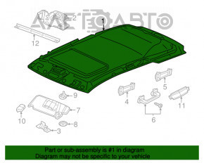 Обшивка потолка Jeep Grand Cherokee WK2 16-17 черн, под панораму