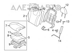 Пассажирское сидение Subaru Forester 14-18 SJ без airbag, механич, тряпка черн