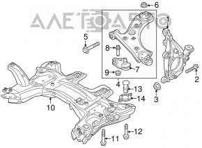 Болт кріплення переднього підрамника 4шт (комплект) Jeep Renegade 15-