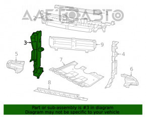 Дефлектор радиатора правый Jeep Cherokee KL 19- 2.4 новый OEM оригинал