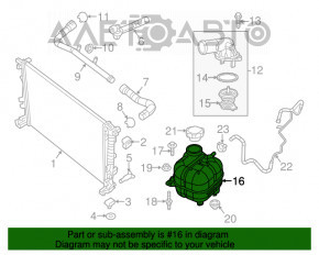 Розширювальний бачок охолодження Jeep Cherokee KL 19-21 3.2 з кришкою