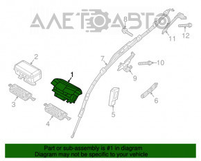 Подушка безпеки airbag в кермо водійська Jeep Cherokee KL 19-20 чорна