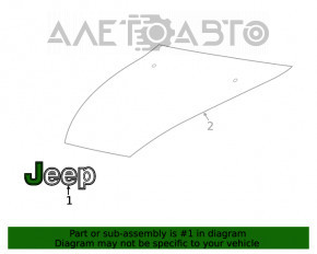 Емблема капота Jeep Cherokee KL 19-21 хром