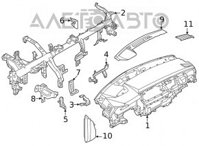 Торпедо передняя панель без AIRBAG Nissan Rogue 21-23 черная US built