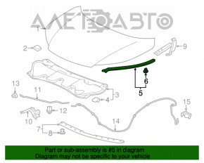 Уплотнитель капота правый Honda CRV 12-16 OEM