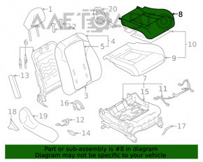 Пасажирське сидіння Subaru Outback 20- з airbag, ганчірка чорна