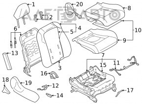 Пасажирське сидіння Subaru Outback 20- з airbag, ганчірка чорна