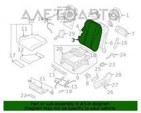 Водительское сидение Subaru Outback 20- без airbag, тряпка черн, механич, под чистку