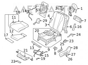 Водительское сидение Subaru Outback 20- без airbag, тряпка черн, механич, под чистку