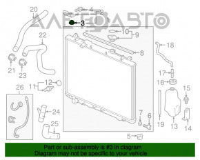 Кронштейн радиатора инвертора верхний правый Honda Accord 13-17 hybrid резина