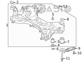 Лопух подрамника передний правый Hyundai Santa FE 19-20 новый OEM KOR