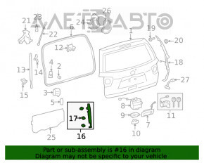 Накладка двери багажника левая Toyota Sequoia 08-16 черн, на кузове