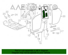 Накладка центральной стойки верхняя ремень левая Lexus RX300 RX330 RX350 RX400h 04-09 беж