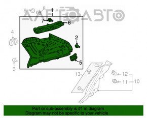 Накладка задней панели верхняя правая Lexus RX300 RX330 RX350 RX400h 04-09 серая