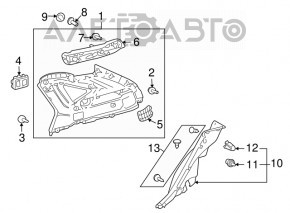 Накладка задней панели верхняя левая Lexus RX300 RX330 RX350 RX400h 04-09 беж