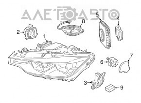 Фара передняя левая в сборе BMW 3 F30 16-18 LED адаптив