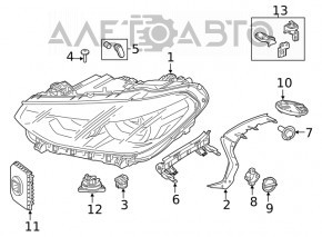 Фара передняя левая BMW X3 G01 18-21 галоген