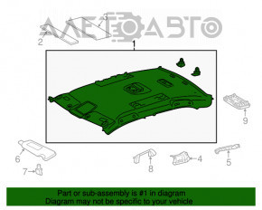 Обшивка потолка Toyota Camry v50 12-14 usa под люк беж