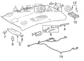 Обшивка потолка Toyota Avalon 13-18 беж под люк