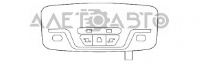 Плафон освещения задний BMW X3 G01 18-21 черный, без панорамы