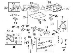 Накладка отвору багажника прав Lexus RX350 RX450h 10-15 сіра