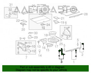 Накладка отвору багажника лев Lexus RX350 RX450h 10-15 сіра