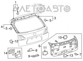 Обшивка двери багажника нижняя Lexus RX350 RX450h 10-15 черная