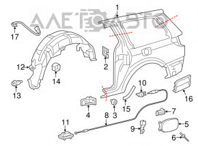 Подкрылок задний левый Toyota Sienna 11-20