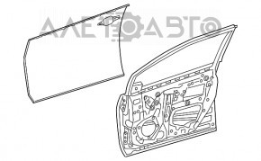 Двері в зборі перед лев Toyota Prius 50 16- keyless, срібло 1F7, тичка