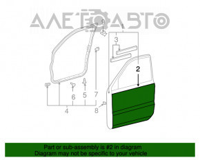 Панель двері перед лев НОВА Lexus RX300 RX330 RX350 RX400h 04-09