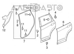 Двері гола зад прав Honda CRV 17-22