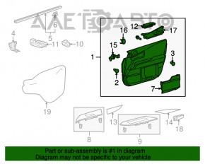 Обшивка дверей картка перед прав Lexus RX350 RX450h 10-15 черн шкіра Mark Levinson