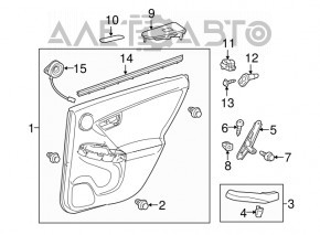 Обшивка двери карточка задняя левая Toyota Prius 30 10-15 тряпка беж JBL