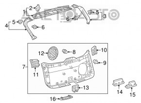 Обшивка двери багажника низ Lexus NX200t NX300 NX300h 15-21 черная, под сабвуфер